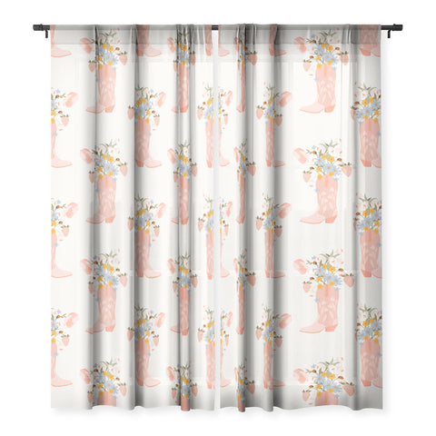 Iveta Abolina Strawberries in my Pink Boots Sheer Window Curtain