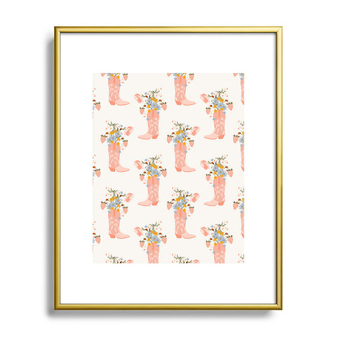 Iveta Abolina Strawberries in my Pink Boots Metal Framed Art Print