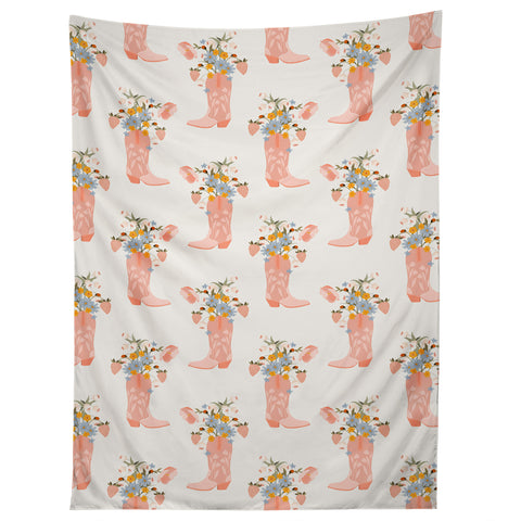 Iveta Abolina Strawberries in my Pink Boots Tapestry