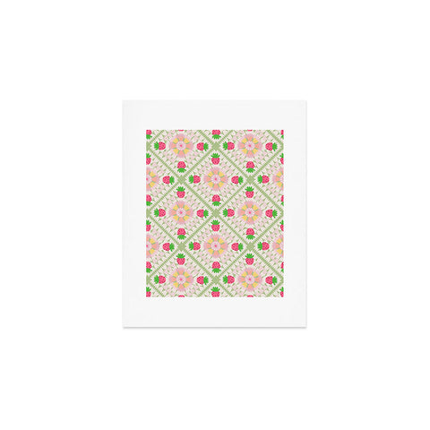 Iveta Abolina Strawberry Crochet Green Art Print