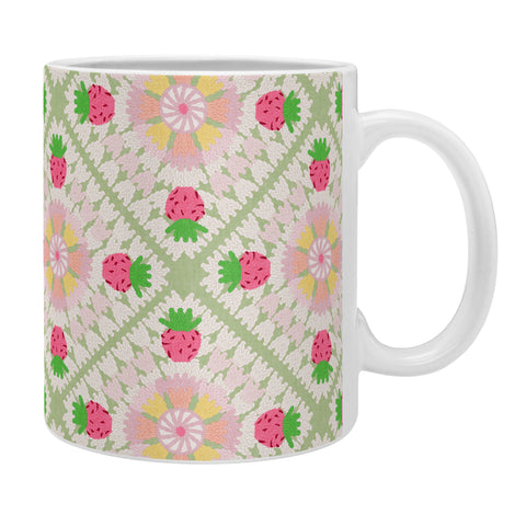 Iveta Abolina Strawberry Crochet Green Coffee Mug