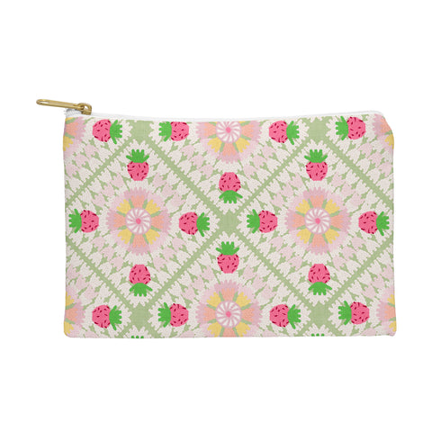 Iveta Abolina Strawberry Crochet Green Pouch