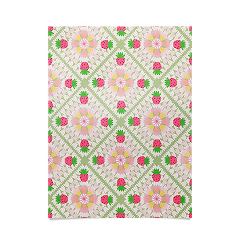 Iveta Abolina Strawberry Crochet Green Poster