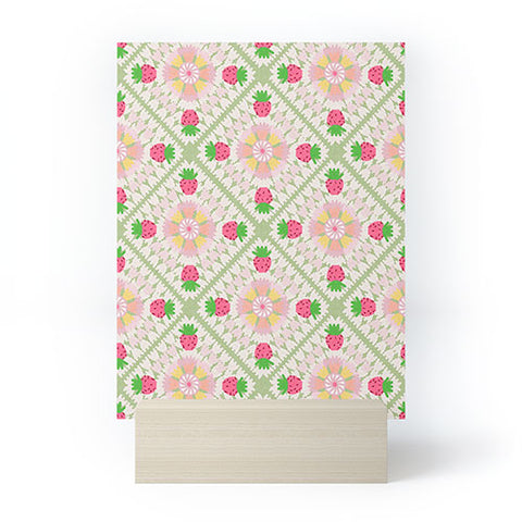 Iveta Abolina Strawberry Crochet Green Mini Art Print