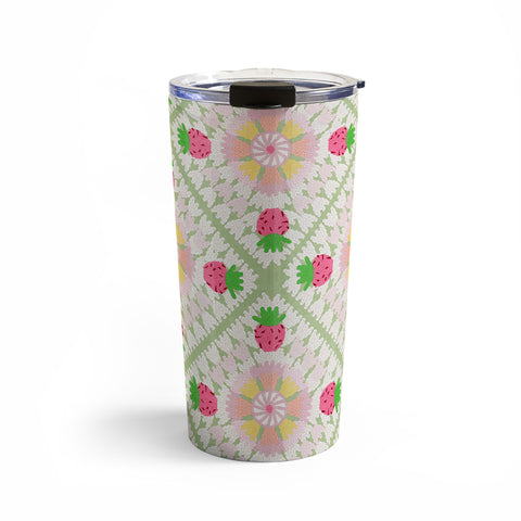 Iveta Abolina Strawberry Crochet Green Travel Mug