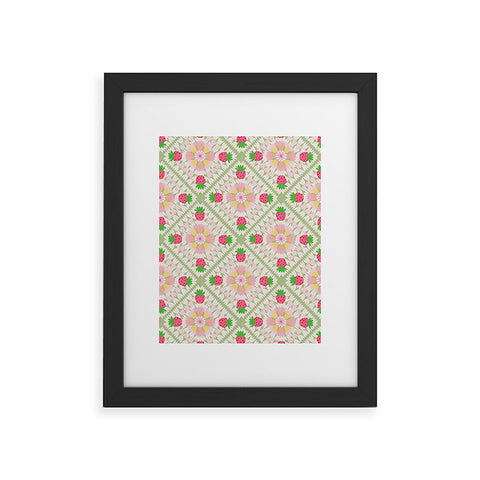 Iveta Abolina Strawberry Crochet Green Framed Art Print