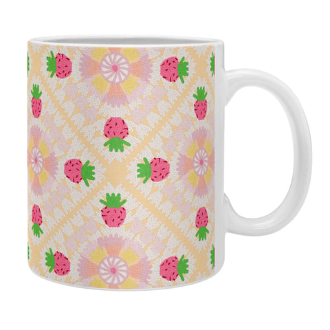 Iveta Abolina Strawberry Crochet Yellow Coffee Mug
