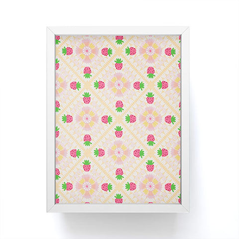Iveta Abolina Strawberry Crochet Yellow Framed Mini Art Print