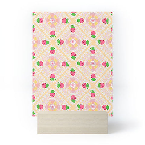Iveta Abolina Strawberry Crochet Yellow Mini Art Print
