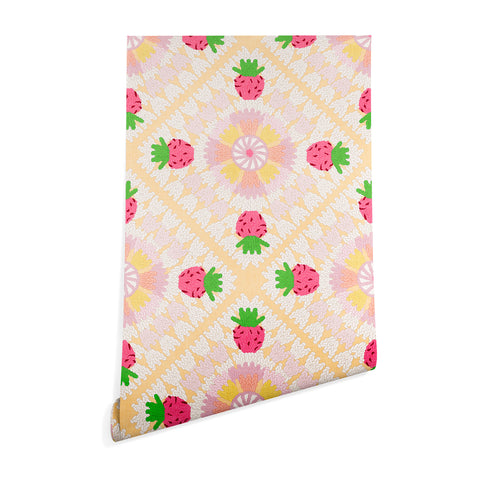 Iveta Abolina Strawberry Crochet Yellow Wallpaper