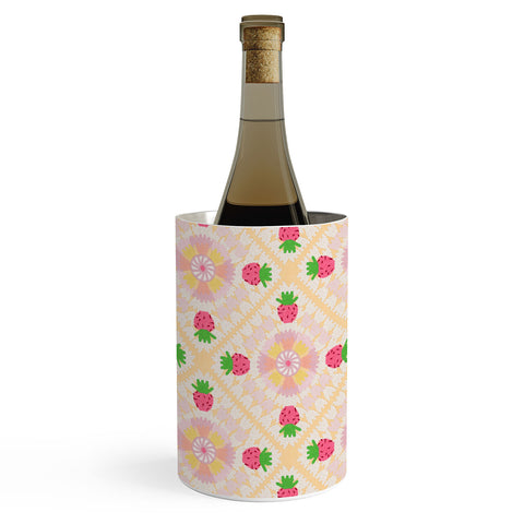 Iveta Abolina Strawberry Crochet Yellow Wine Chiller