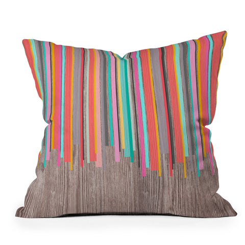 Iveta Abolina Stripe Happy Outdoor Throw Pillow
