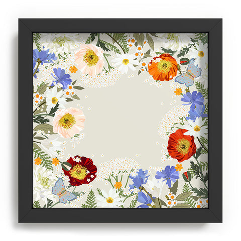 Iveta Abolina Summer Blooms Soft Sage Recessed Framing Square