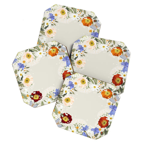 Iveta Abolina Summer Blooms Soft Sage Coaster Set
