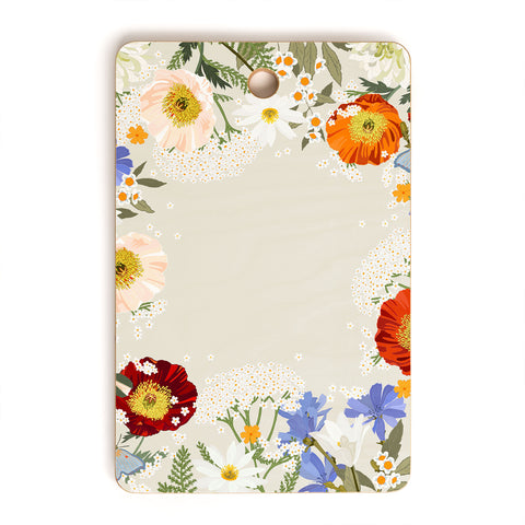 Iveta Abolina Summer Blooms Soft Sage Cutting Board Rectangle