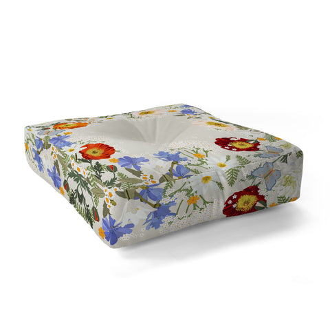 Iveta Abolina Summer Blooms Soft Sage Floor Pillow Square