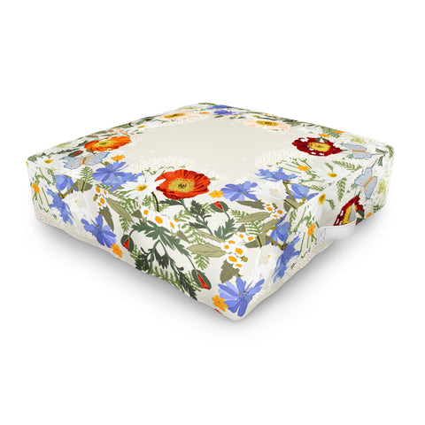 Iveta Abolina Summer Blooms Soft Sage Outdoor Floor Cushion