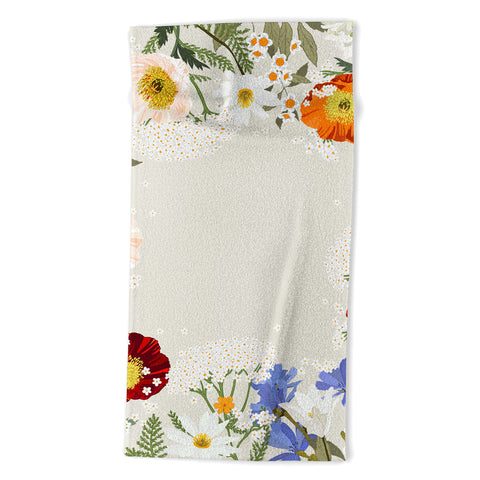 Iveta Abolina Summer Blooms Soft Sage Beach Towel