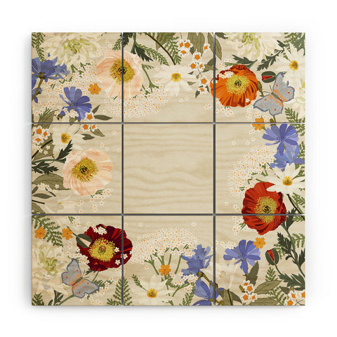 Iveta Abolina Summer Blooms Soft Sage Wood Wall Mural