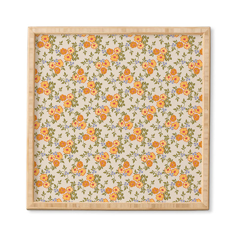 Iveta Abolina Sunny Florals Beige Framed Wall Art