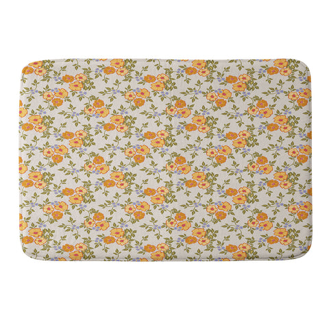 Iveta Abolina Sunny Florals Beige Memory Foam Bath Mat