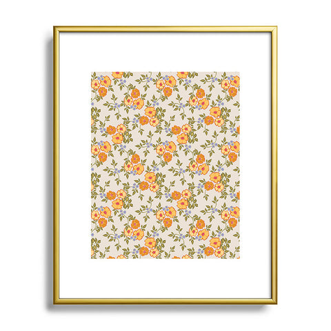 Iveta Abolina Sunny Florals Beige Metal Framed Art Print