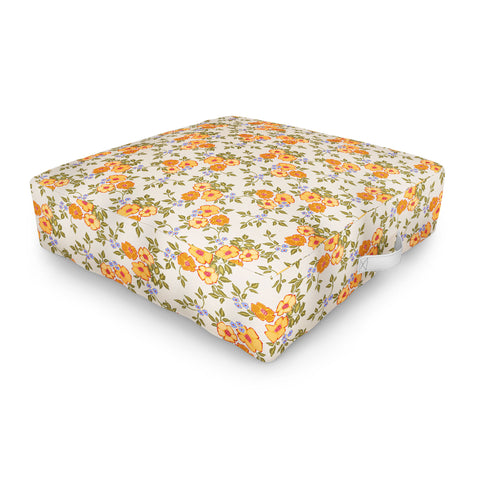 Iveta Abolina Sunny Florals Beige Outdoor Floor Cushion