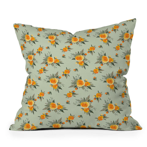 Iveta Abolina Tangerine Burst Outdoor Throw Pillow
