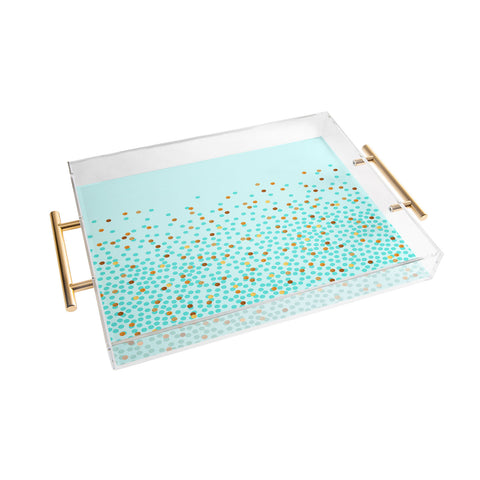Iveta Abolina Teal Splash Acrylic Tray