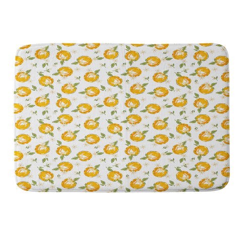 Iveta Abolina Tossed Oranges on White Memory Foam Bath Mat