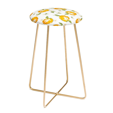 Iveta Abolina Tossed Oranges on White Counter Stool