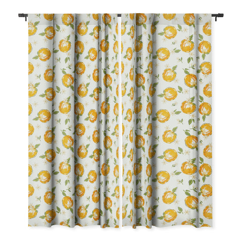 Iveta Abolina Tossed Oranges on White Blackout Window Curtain