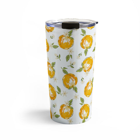 Iveta Abolina Tossed Oranges on White Travel Mug