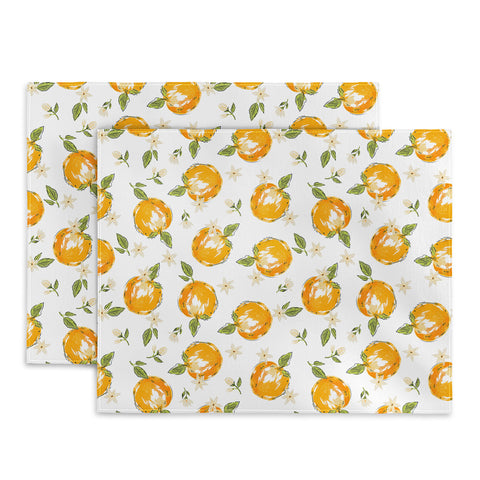 Iveta Abolina Tossed Oranges on White Placemat