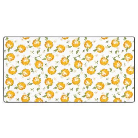 Iveta Abolina Tossed Oranges on White Desk Mat