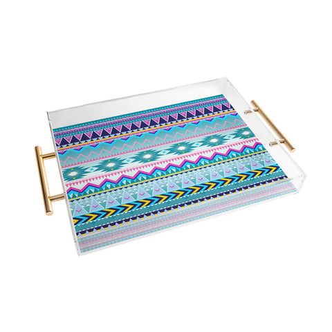 Iveta Abolina Tribal Teal Acrylic Tray