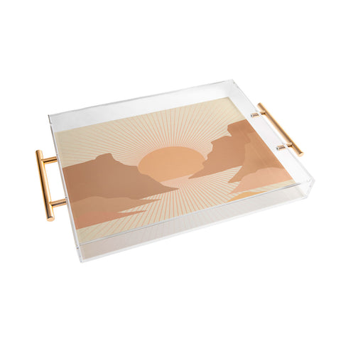 Iveta Abolina Valley Sunset Coral Acrylic Tray