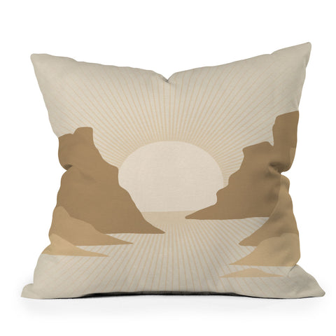 Iveta Abolina Valley Sunset Tan Outdoor Throw Pillow