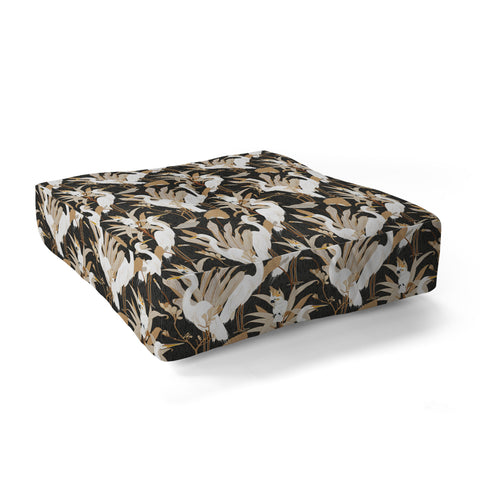 Iveta Abolina White Cranes Cockatoo Floor Pillow Square