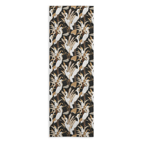 Iveta Abolina White Cranes Cockatoo Yoga Towel