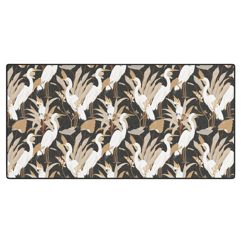 Iveta Abolina White Cranes Cockatoo Desk Mat