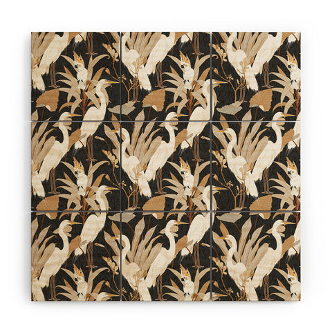 Iveta Abolina White Cranes Cockatoo Wood Wall Mural