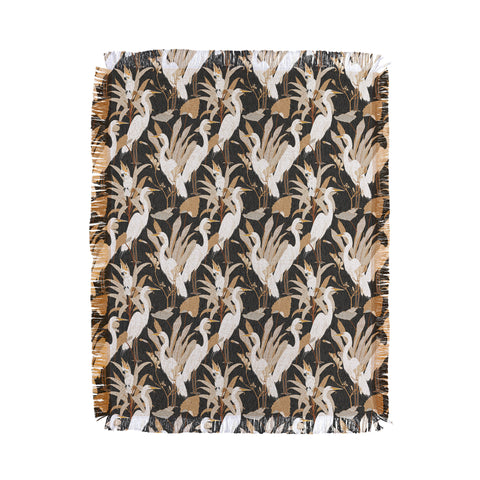 Iveta Abolina White Cranes Cockatoo Throw Blanket