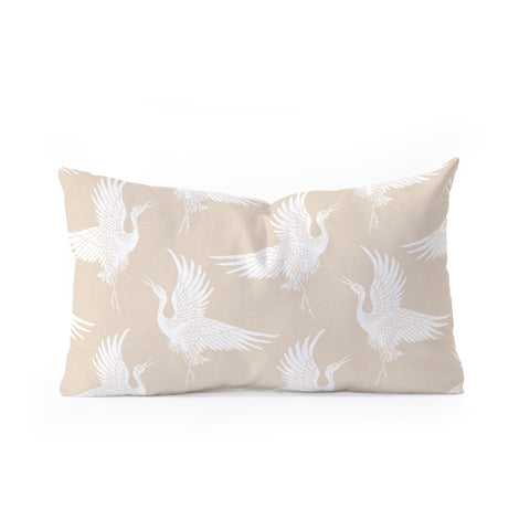 Iveta Abolina White Cranes Cream Oblong Throw Pillow Havenly
