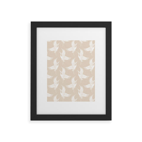 Iveta Abolina White Cranes Cream Framed Art Print havenly