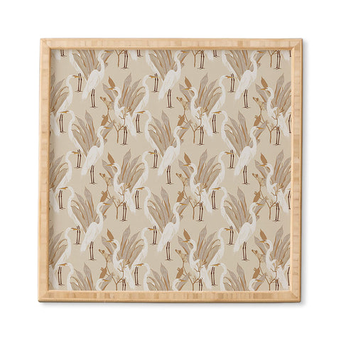 Iveta Abolina White Cranes Linen Framed Wall Art havenly
