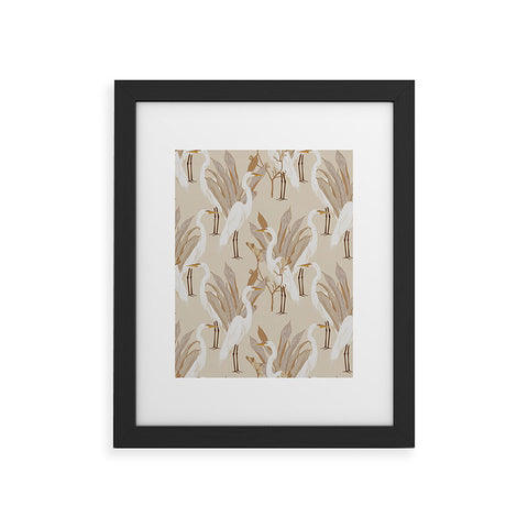 Iveta Abolina White Cranes Linen Framed Art Print havenly
