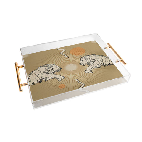 Iveta Abolina White Lions Acrylic Tray