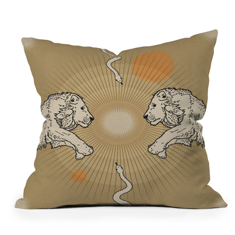 Iveta Abolina White Lions Outdoor Throw Pillow