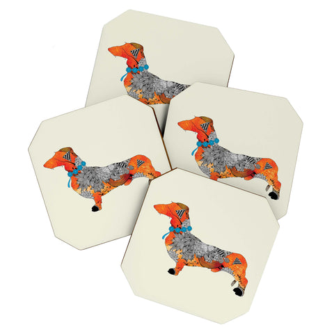 Iveta Abolina Wiener Dog Coaster Set